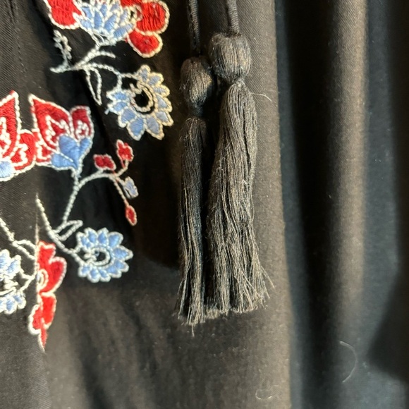 LOVE & LEGEND Sz 14 Tunic Dress Embroidered Floral Tassels Made in India Boho - Picture 7 of 10
